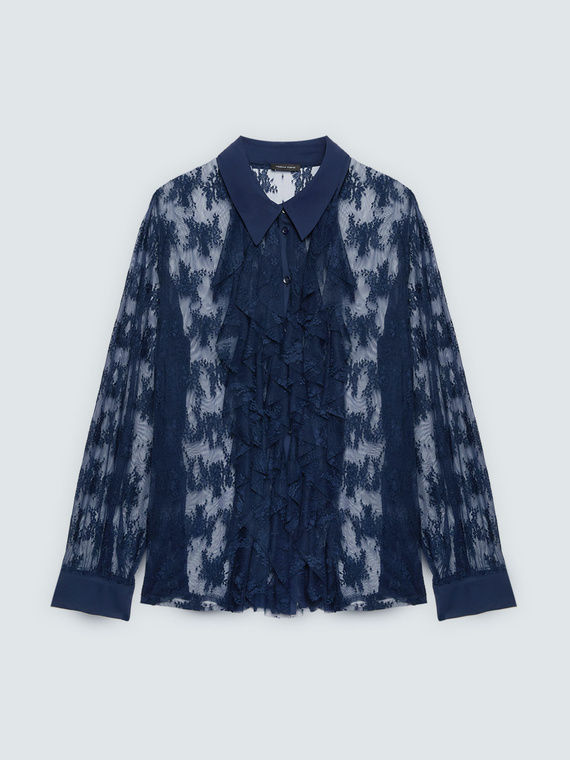 Camicia in pizzo con ruches