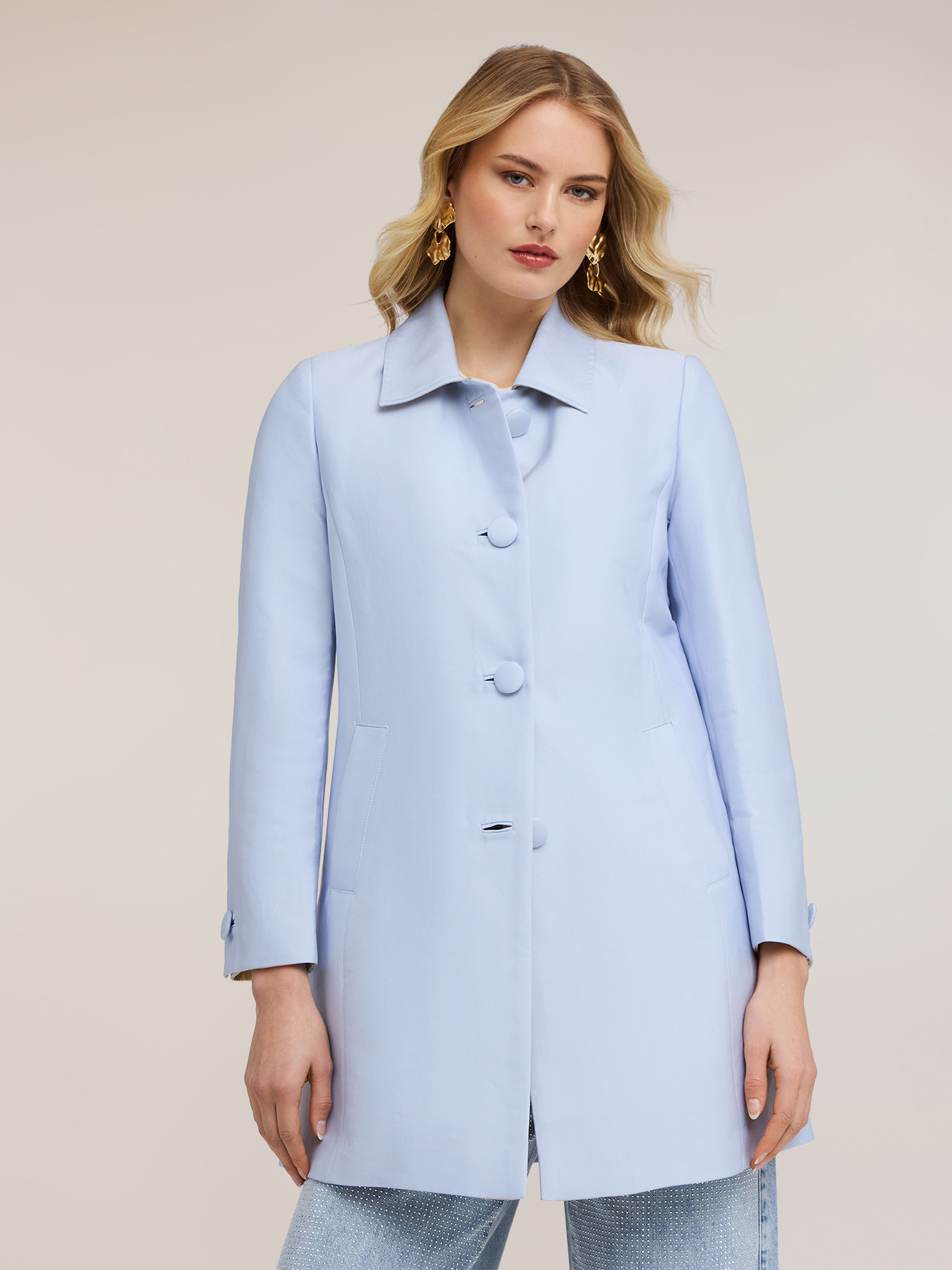 Cotton satin coat image number 0