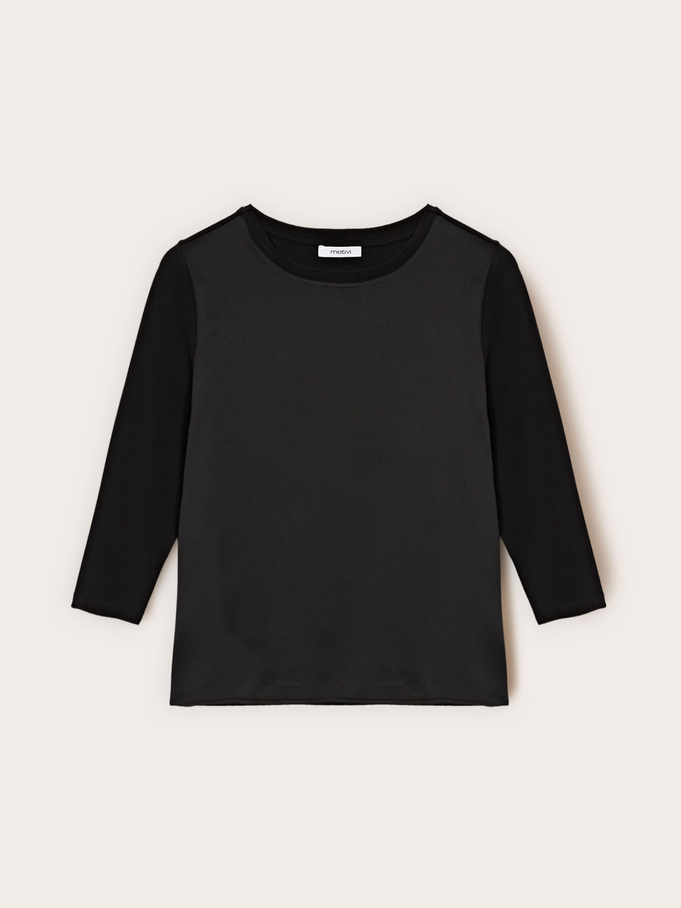 Two-material T-shirt image number 3