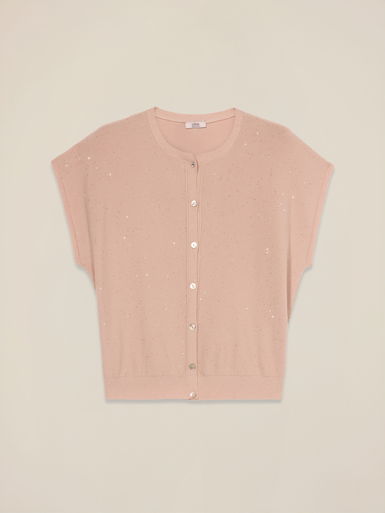 Short cardigan with sequins image number 3