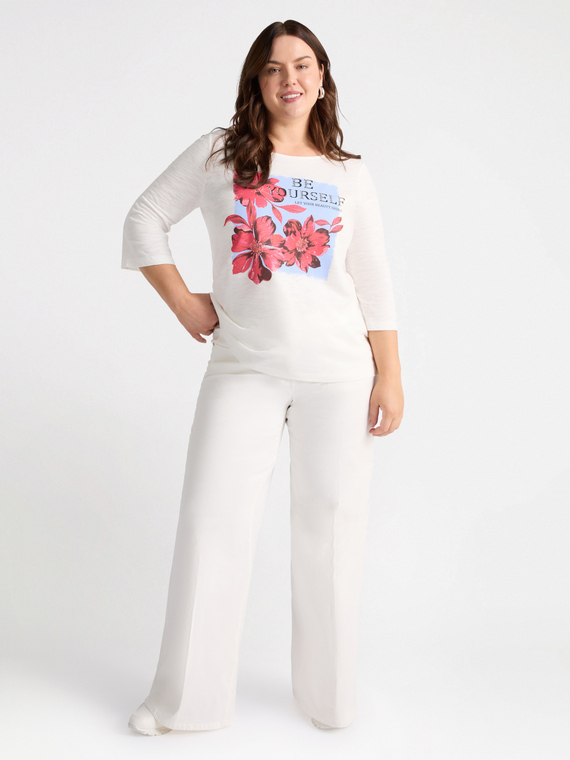 T-Shirt mit Motivationsdruck und -schriftzug