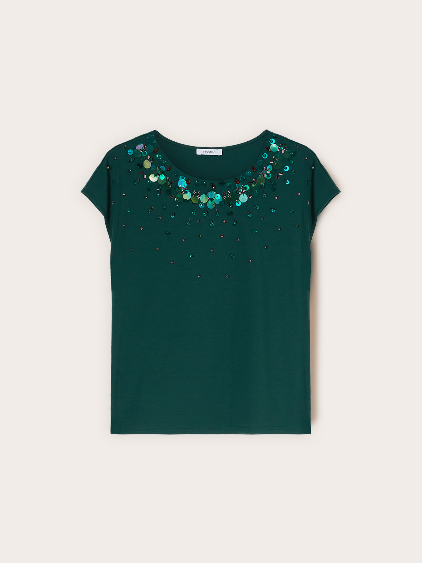 T-shirt with sequin embroidery image number 4
