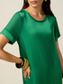 T-dress gown in viscose satin image number 2