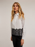 Camicia serafino con banda in pizzo image number 0
