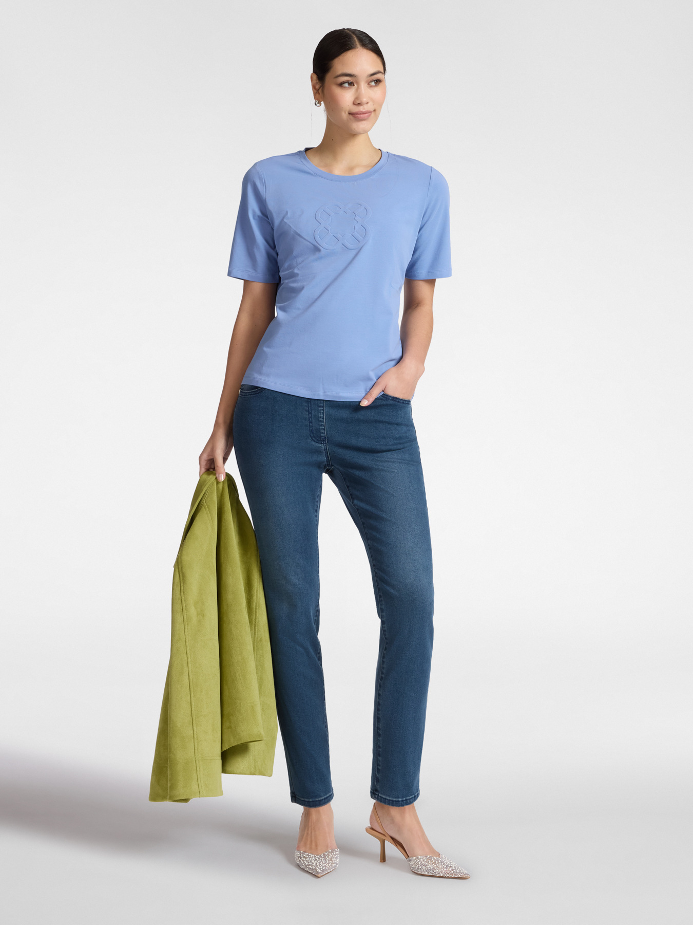 T-shirt in cotone con ricamo Monogram image number 2