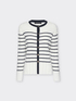 Cardigan girocollo a righe image number 4