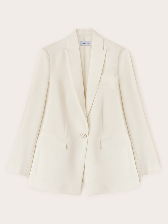 Veste de costume à simple boutonnage en tissu crêpe