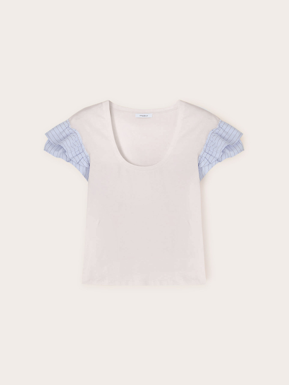 T-shirt con maniche volant