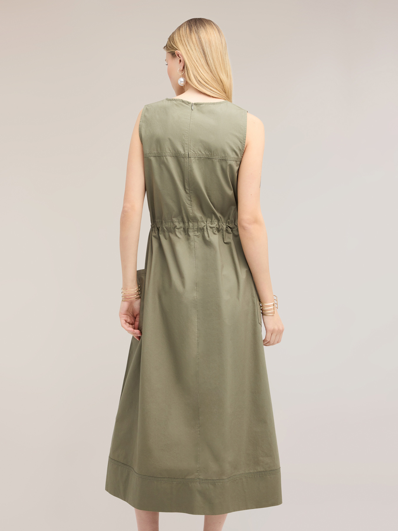 Kleid mit Kordelzug aus Popeline image number 1