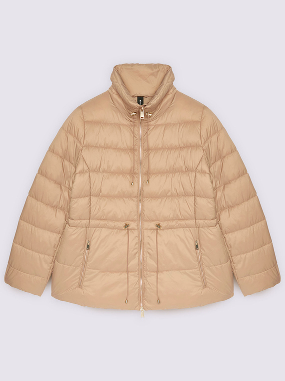 Quilted puffer jacket with high collar