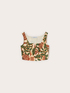 Cropped poplin top with print image number 4