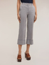 Pantaloni cropped &icirc;n dungi din amestec de bumbac image number 0