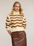 Heavy knit striped turtleneck sweater image number 2