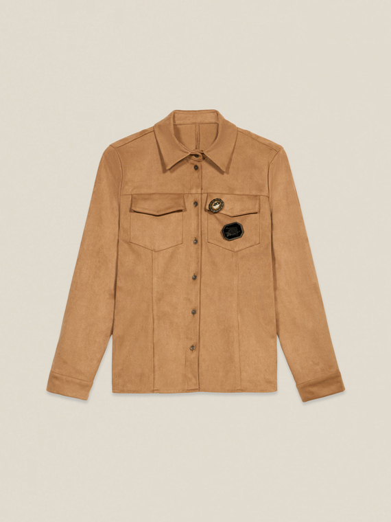 Suede-effect shirt with pins