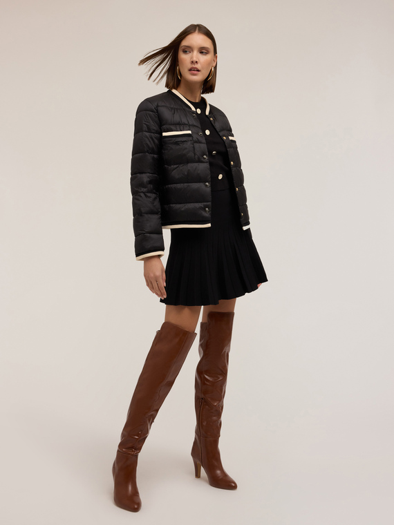 Padded puffer jacket with contrasting trim