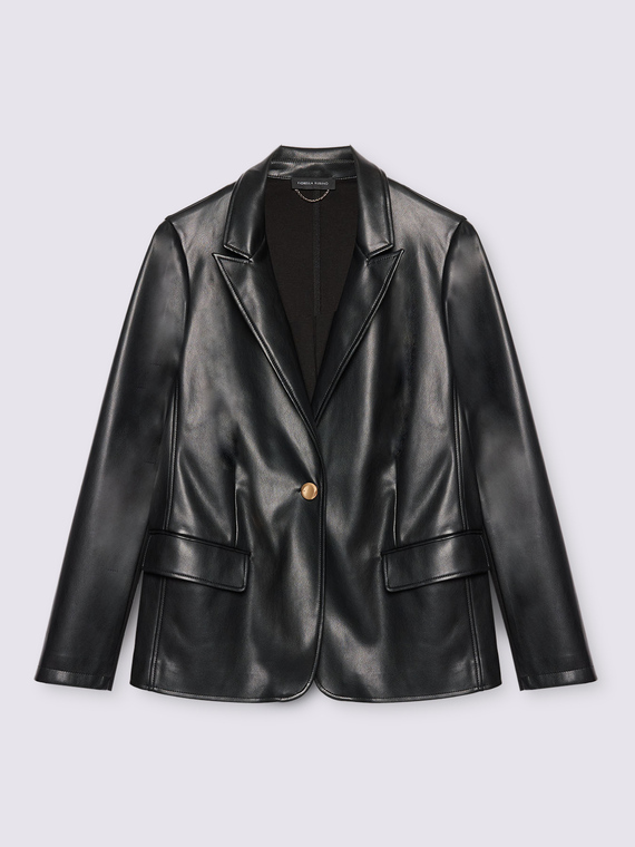 Coated fabric blazer