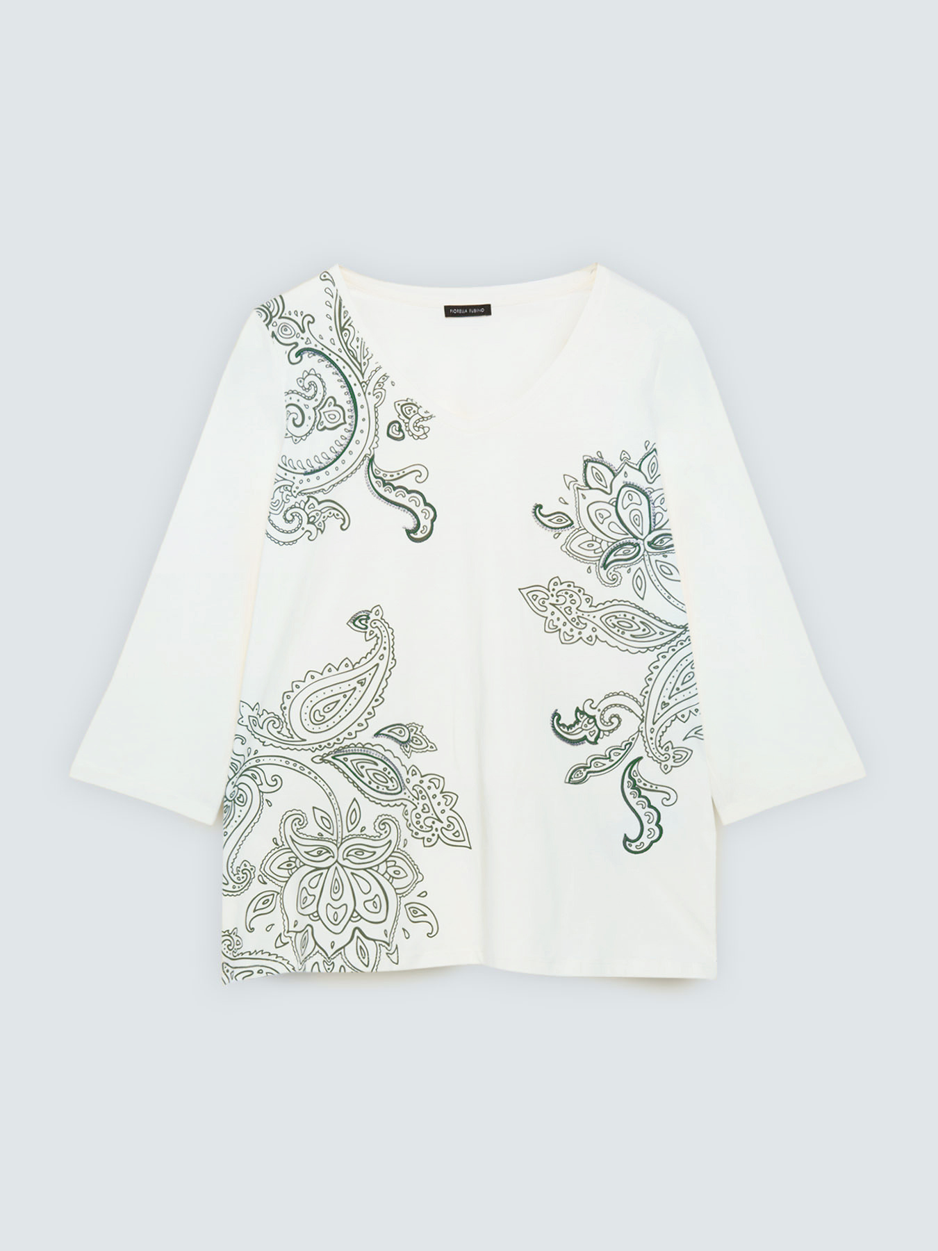 T-shirt in cotone stampa paisley image number 4