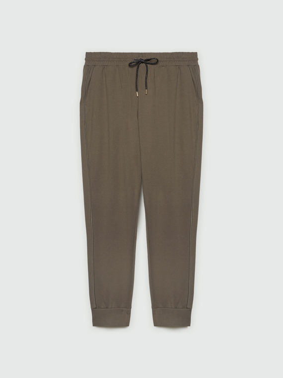 Plush joggers with side trims