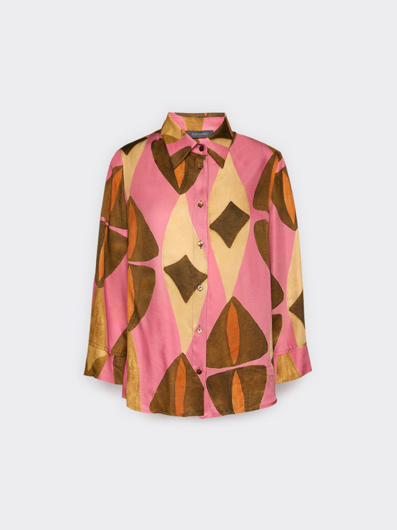 Camicia ampia in viscosa stampata