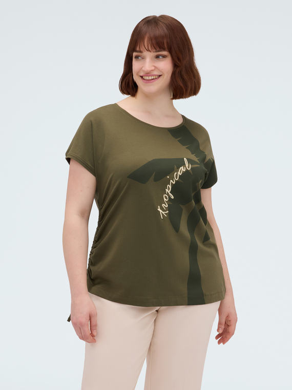 Jersey T-shirt with print and embroidery