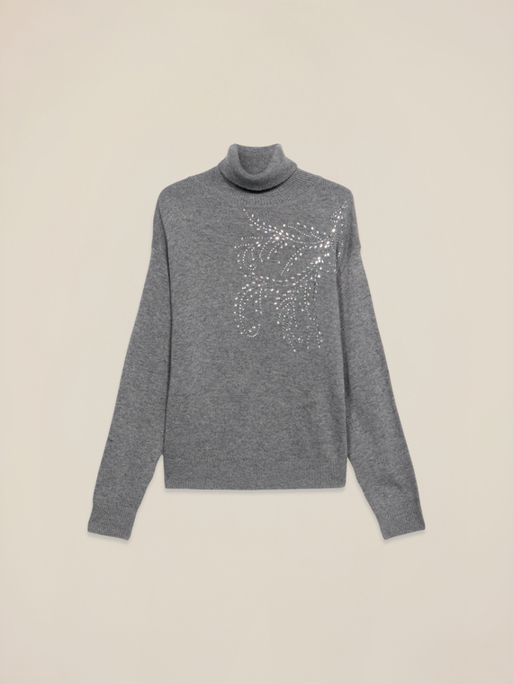 Dolcevita misto cashmere con strass