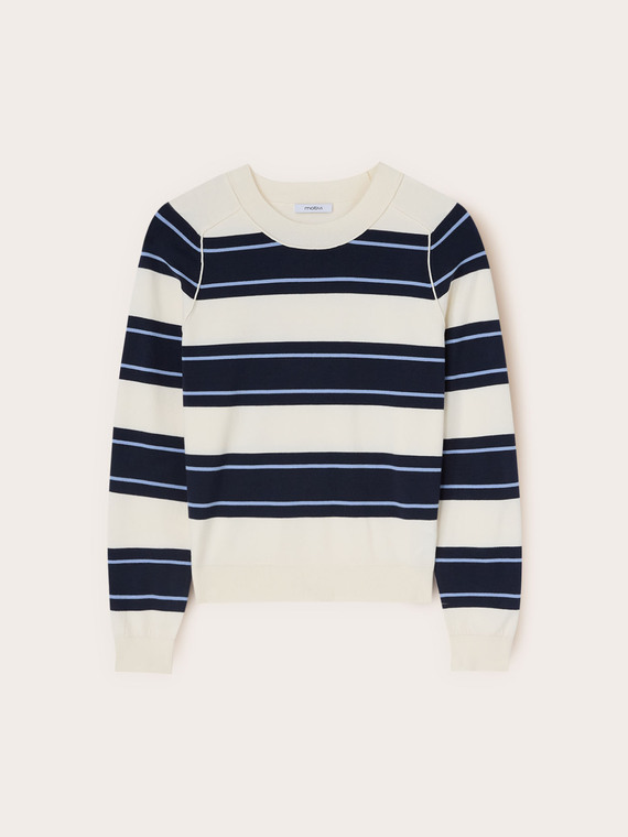 Striped viscose blend sweater