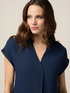 Viscose blouse with satin trim image number 2