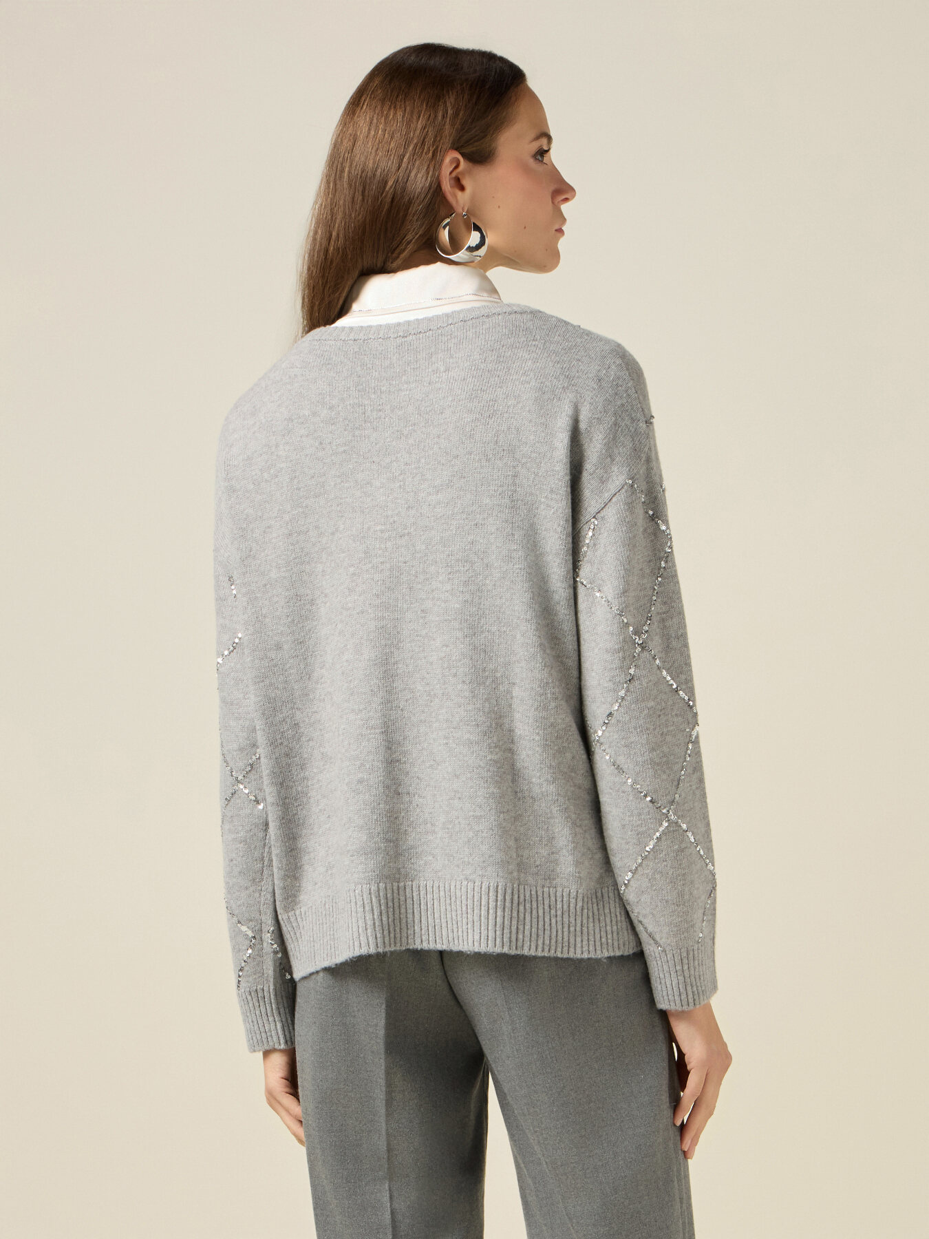 Maglia misto cashmere con paillettes image number 1