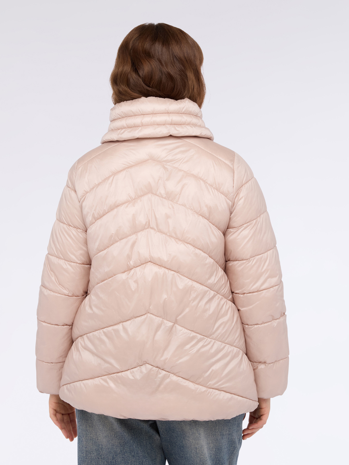 Down jacket with high collar image number 1