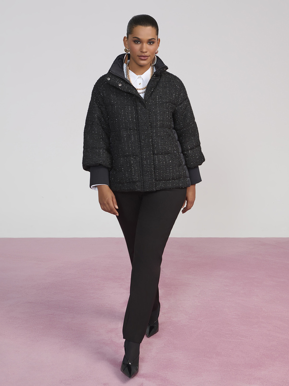 Two-material design down jacket