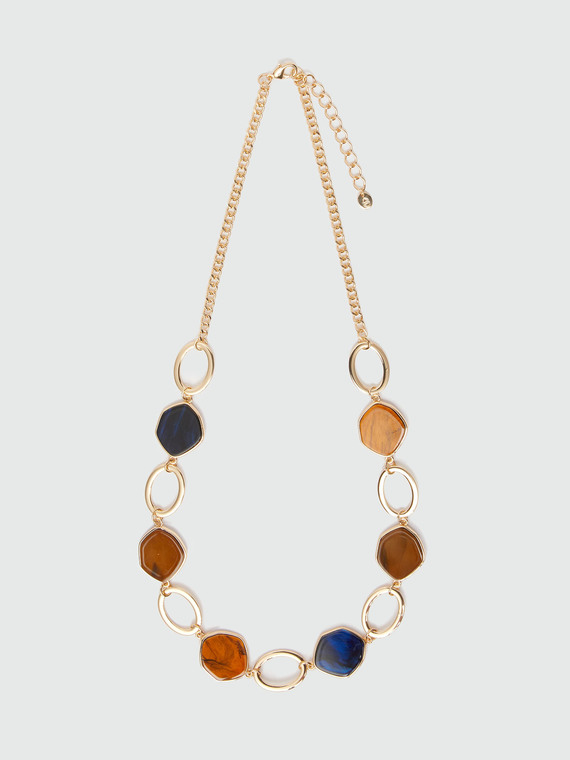 Necklace with coloured pendants