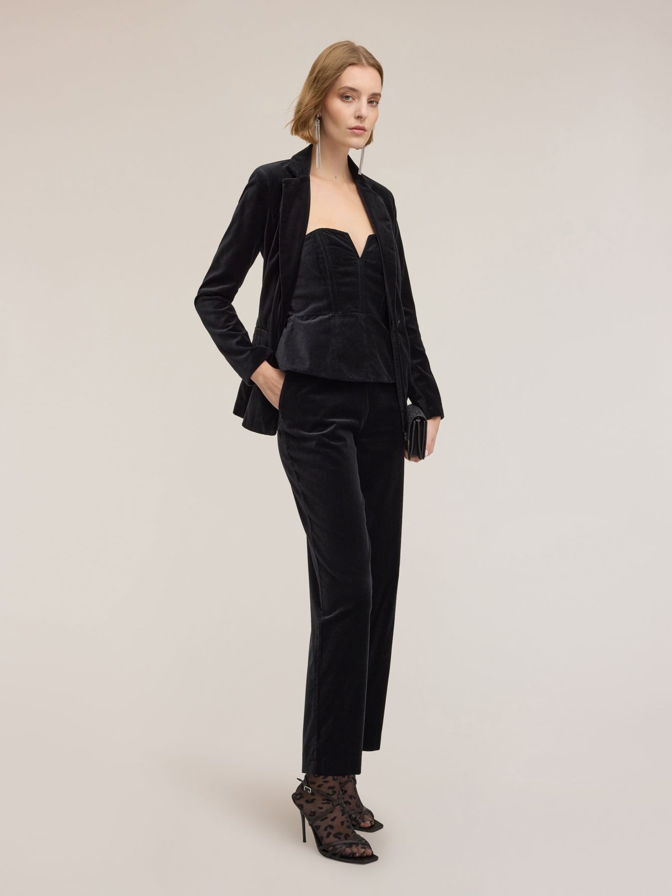 Hose aus glattem Samt image number 0