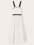 Dual fabric dress with circle skirt image number 4