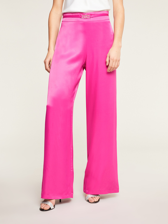 Pantalon large en satin