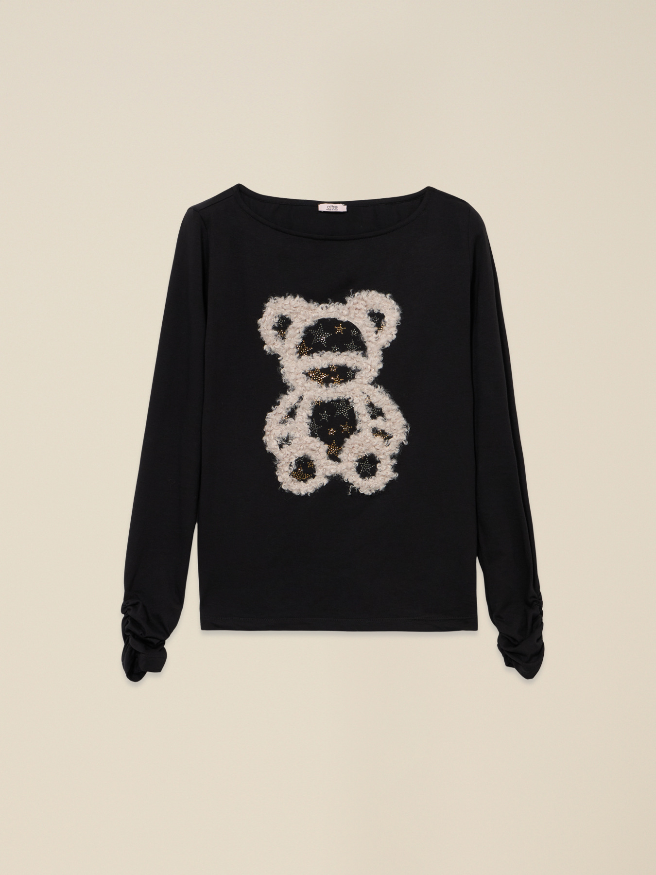 T-shirt jersey con stampa e applicazioni image number 4