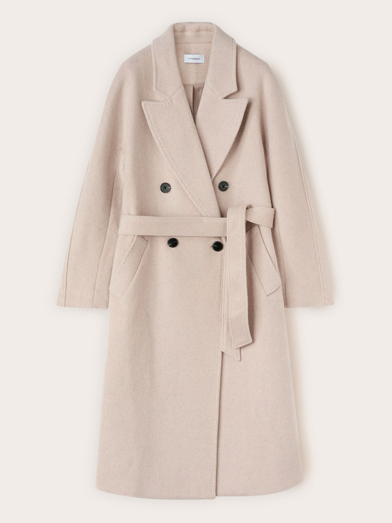Cappotto doppiopetto in drap misto lana