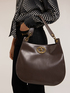 Hobo bag in tessuto spalmato lucido image number 0