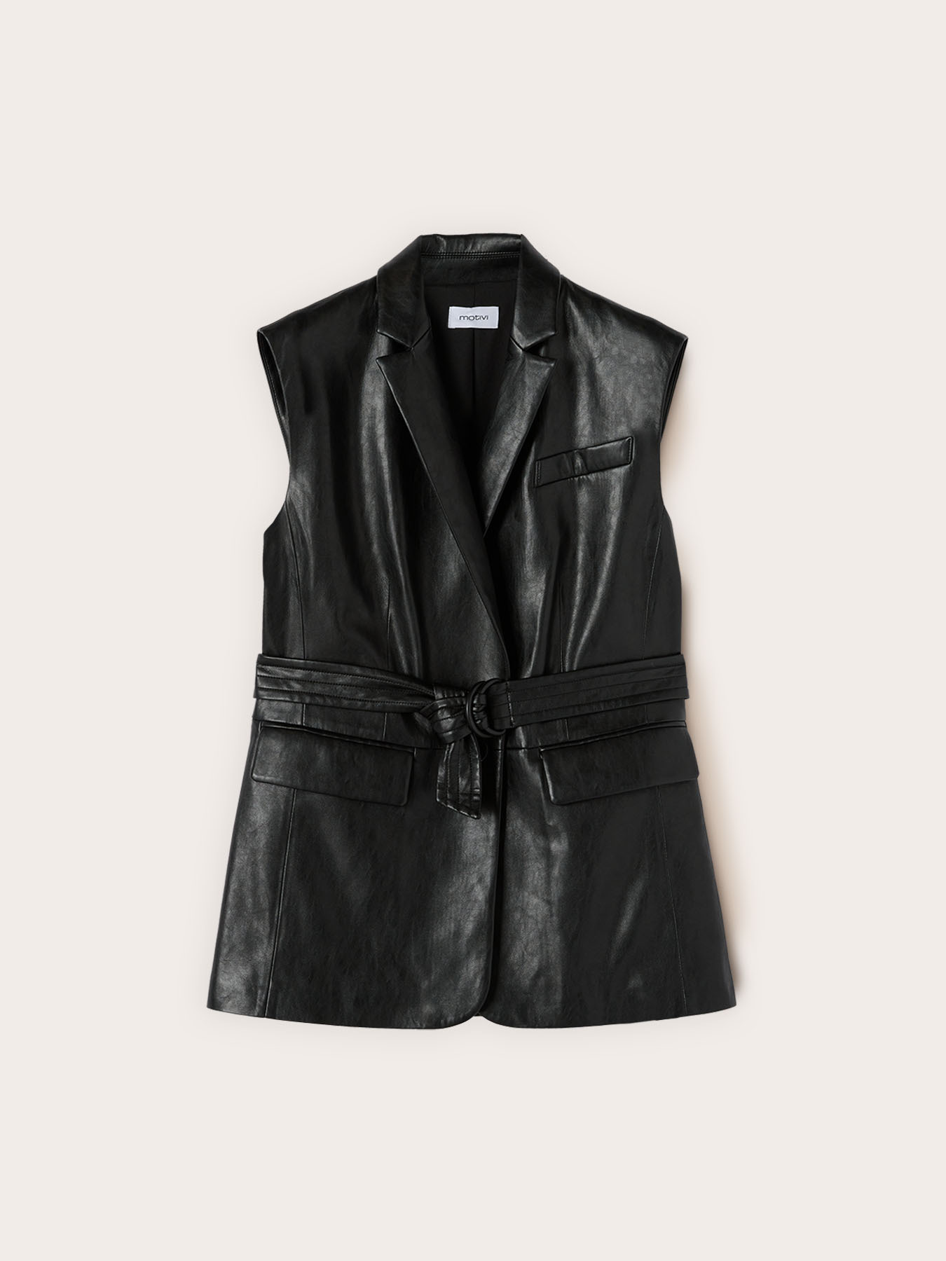 Belted vest with pockets image number 4