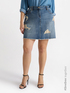 Minirock in Denim mit Rissen image number 0