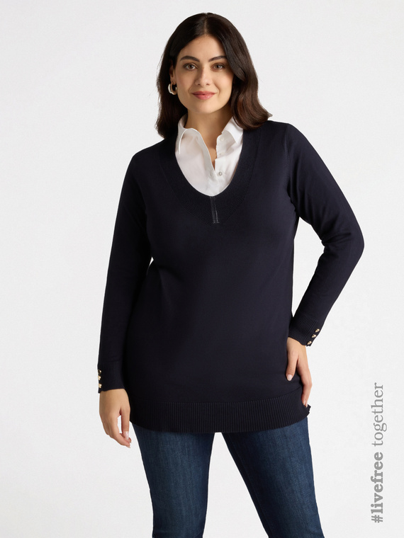 Langer Pullover mit Viskose LENZING™ ECOVERO™
