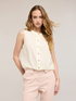 Top misto lyocell con bordi in maglia image number 0