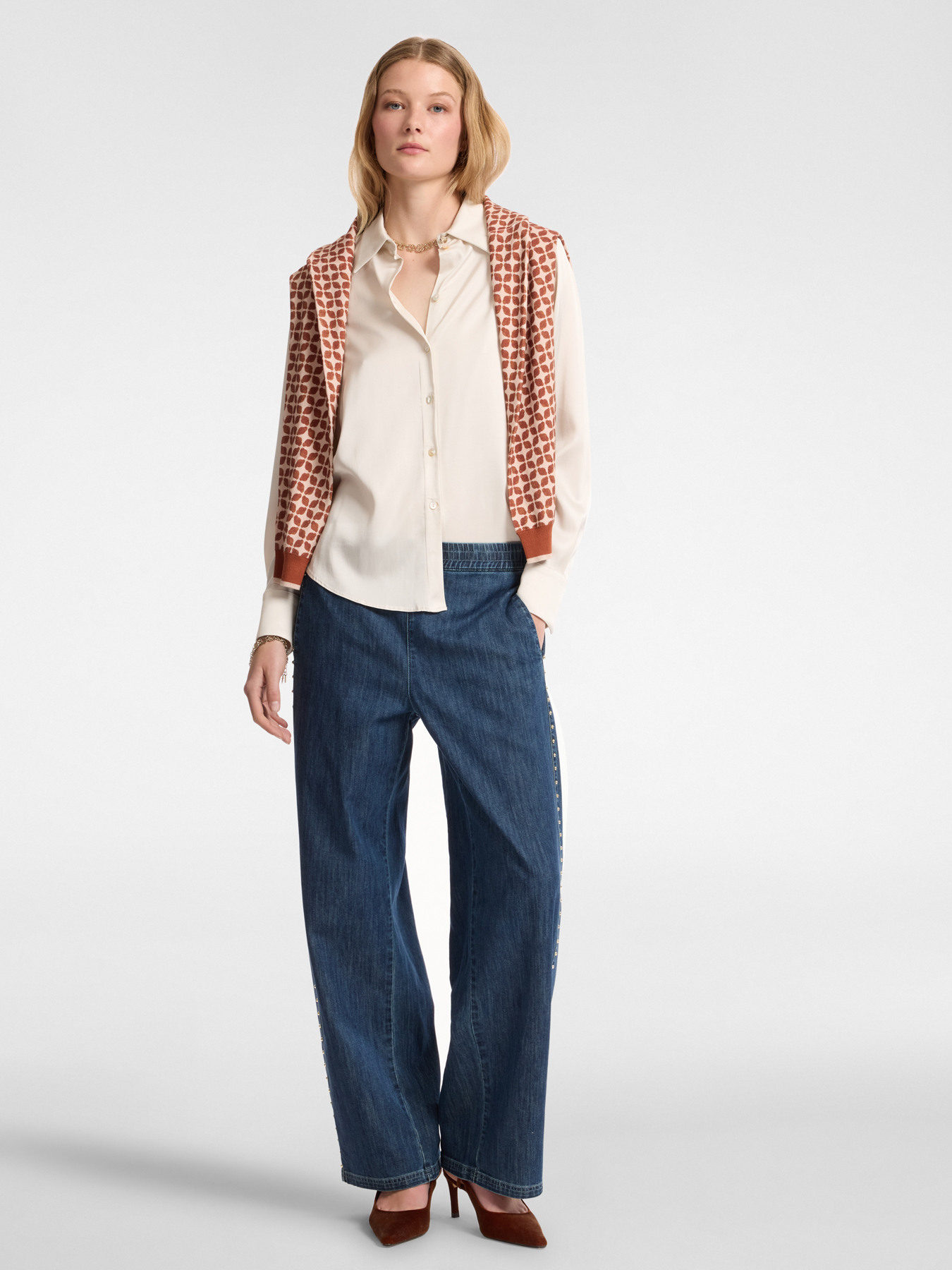 Stretch satin shirt image number 2