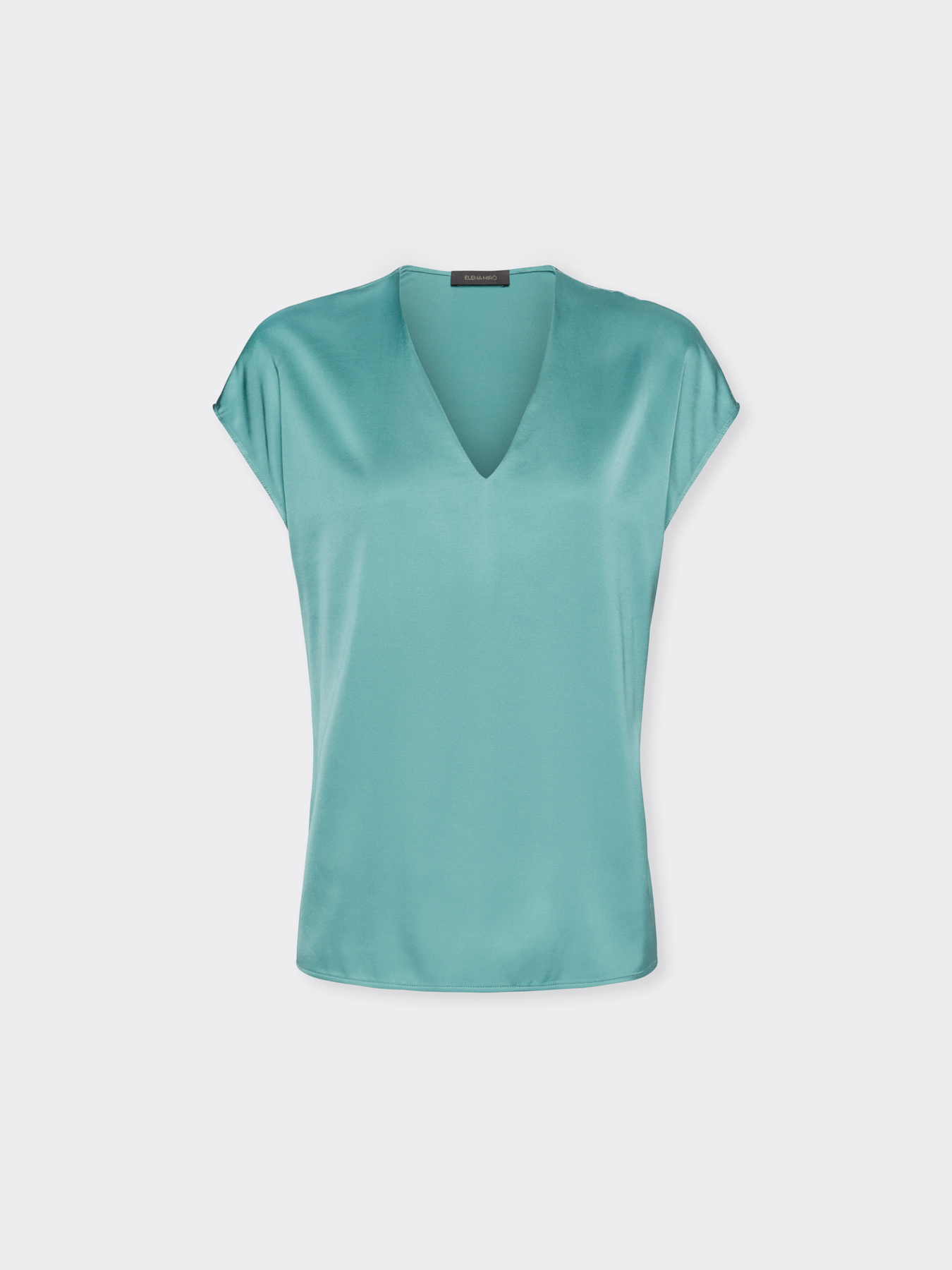 Blusa in raso con scollo a V image number 4
