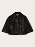 Cropped jacket with collar in coated fabric image number 4