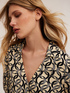 Ring patterned viscose midi dress image number 2