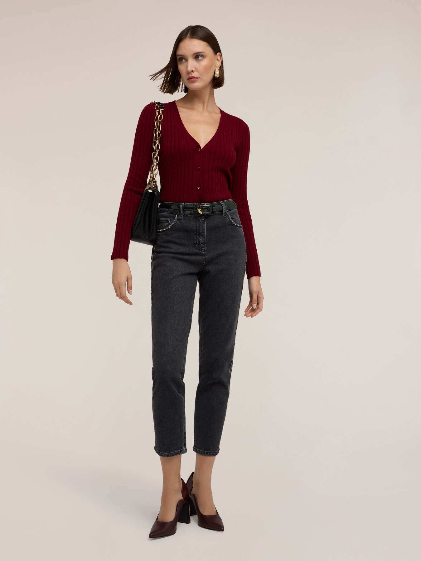 Ribbed knit cardigan image number 0