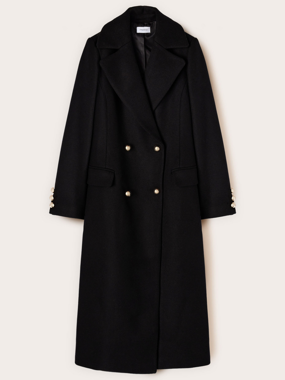 Abrigo cruzado de paño de lana mixta