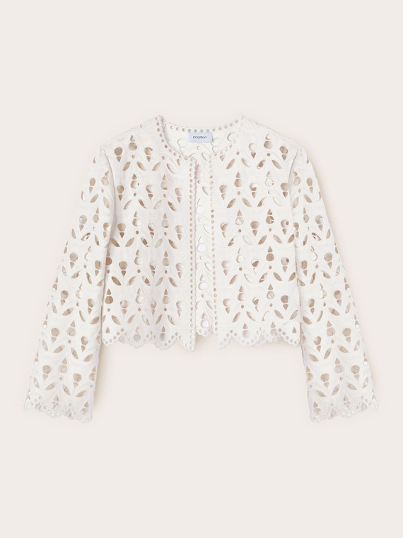 Coated jacket with sangallo effect