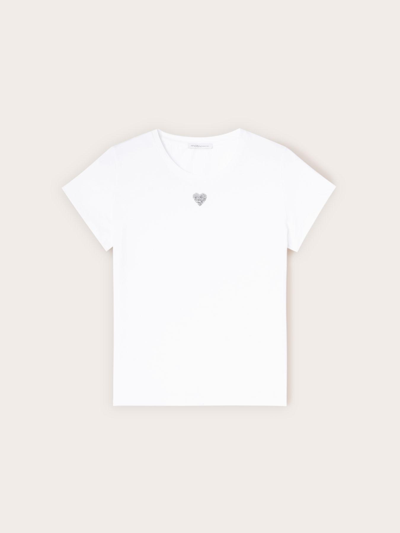 Tricou din jersey cu inimă din paiete image number 4