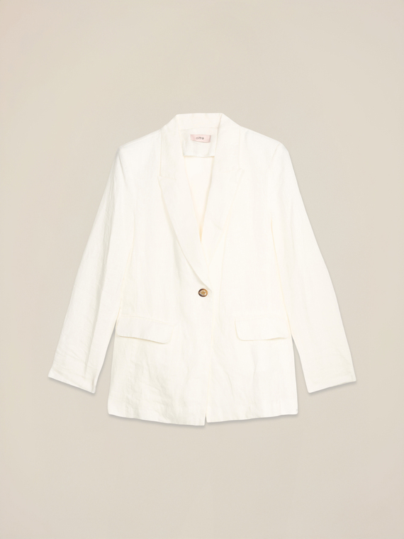 Single-breasted linen blazer